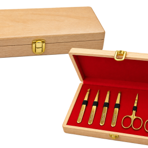 6-Piece Professional Eyebrow Grooming Kit with Wooden Case - Image 3